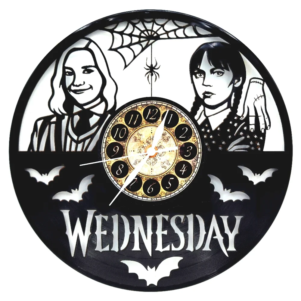 WEDNESDAY vinyl record clock